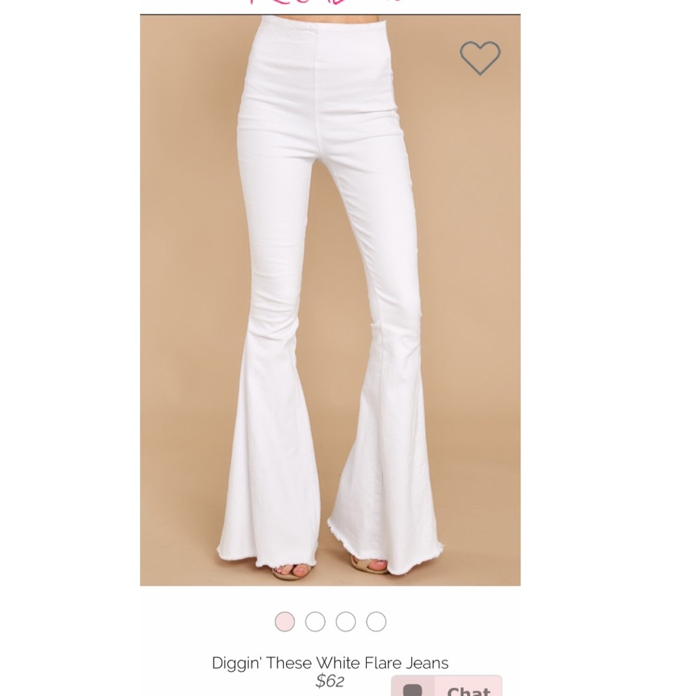 VICI White Wide Leg High Rise Flare Jeans